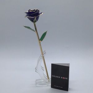 Forgifting 24K Gold Gilded Blue Rose